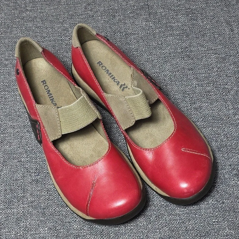 ROMIKA Women Milla 73 Casual Slip On Mary Jane Leather Shoes Red Size US 8 EU 39